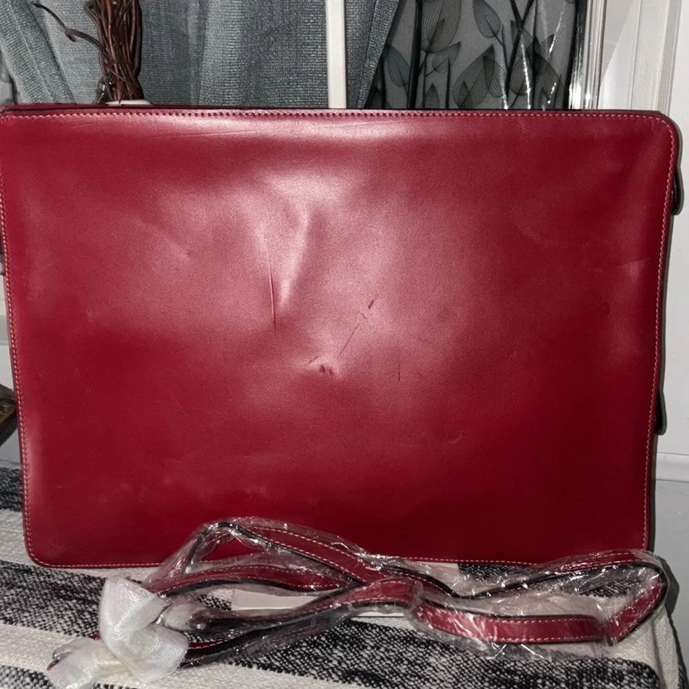 Lodis Crimson Leather Laptop Case